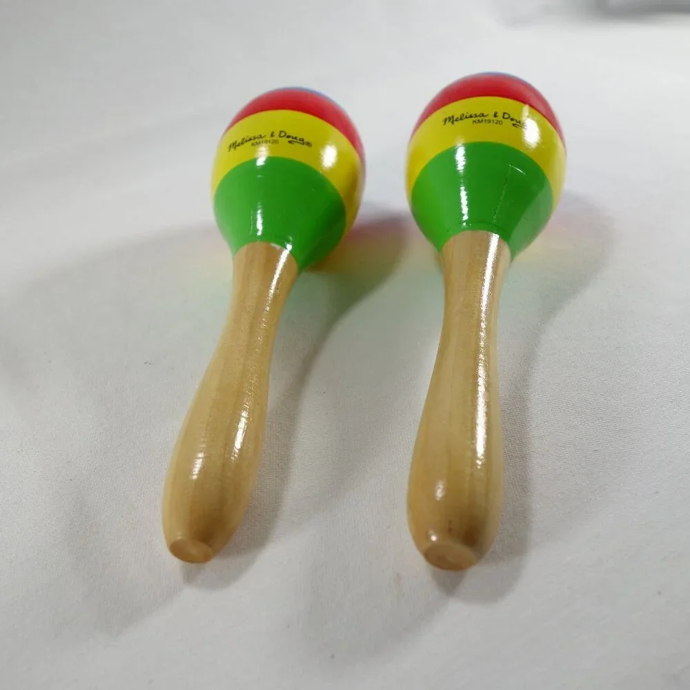 Melissa‎ & Doug Colorful Wooden Maracas For Kids Set Of 2